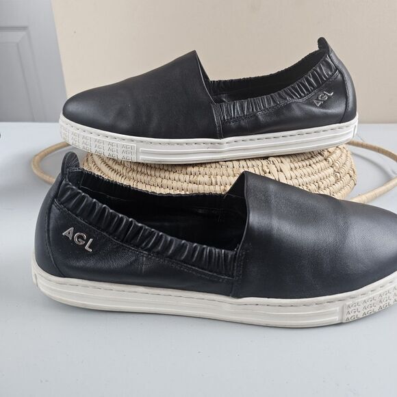 AGL ATTILIO GIUSTI LEOMBRUNI  Suzie Slip On sneakers Black Sz US 8.5 Retail $399 - Picture 2 of 12